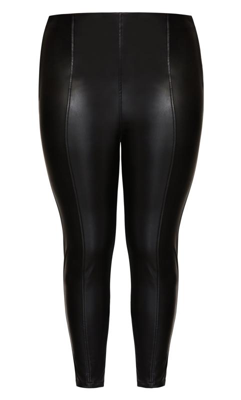 Plus Size Full Length Wet Look Black Pants 6