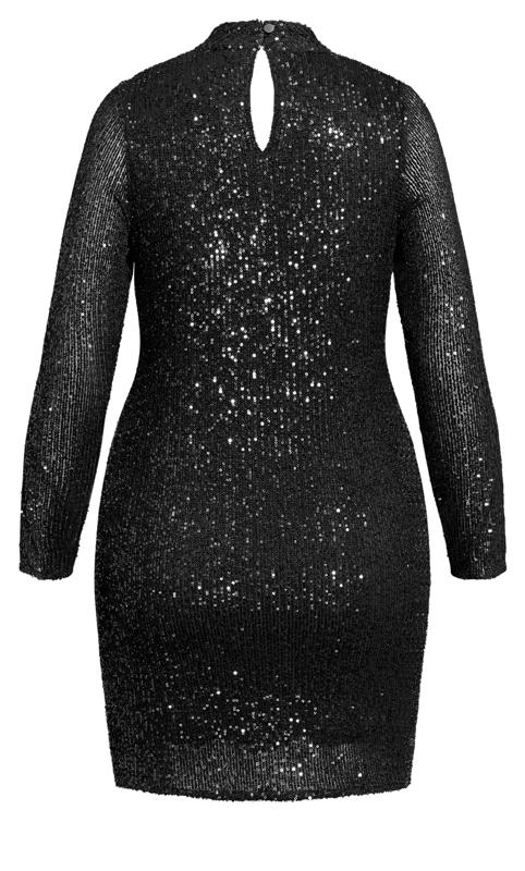 Glowing Black Sequin Party Dress 7