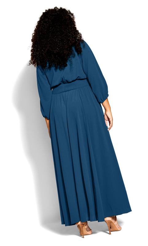 City Chic Blue Shirred Waist Maxi Dress 2