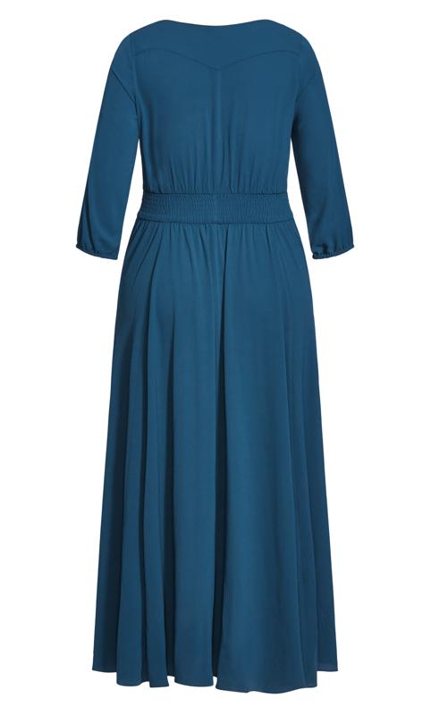 City Chic Blue Shirred Waist Maxi Dress 4
