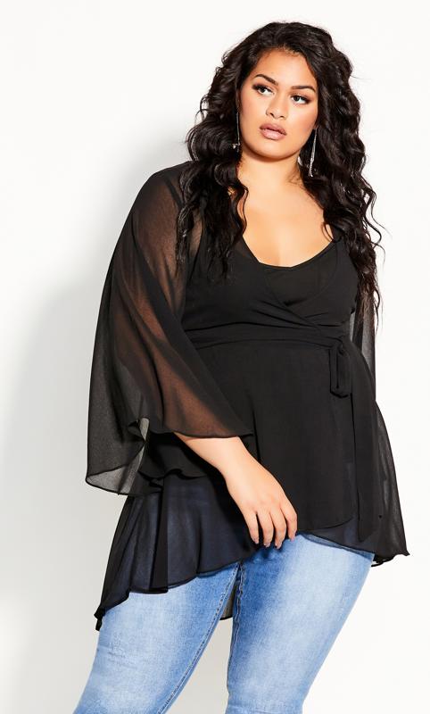 Black Chiffon Fleetwood Tunic Top 2