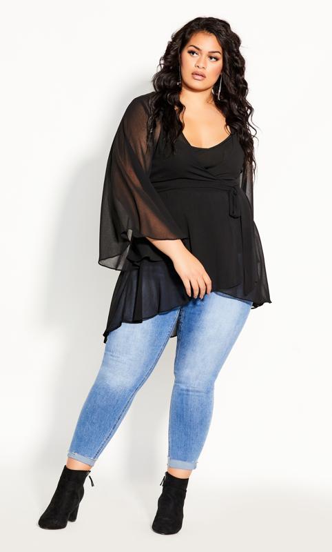 Black Chiffon Fleetwood Tunic Top 1