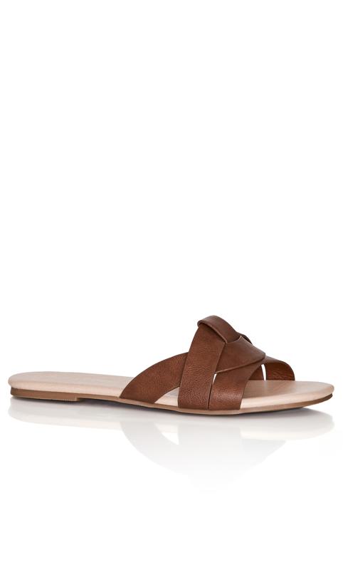 Plus Size  City Chic Brown WIDE FIT Spark Slide