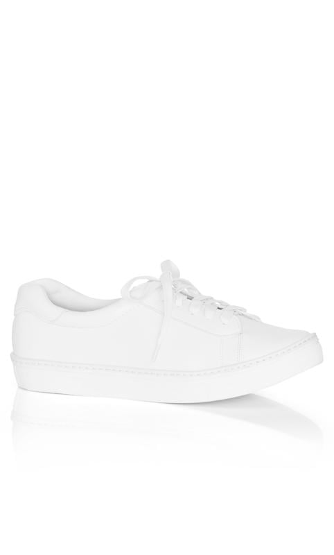 Plus Size  City Chic White WIDE FIT Carrie Sneaker
