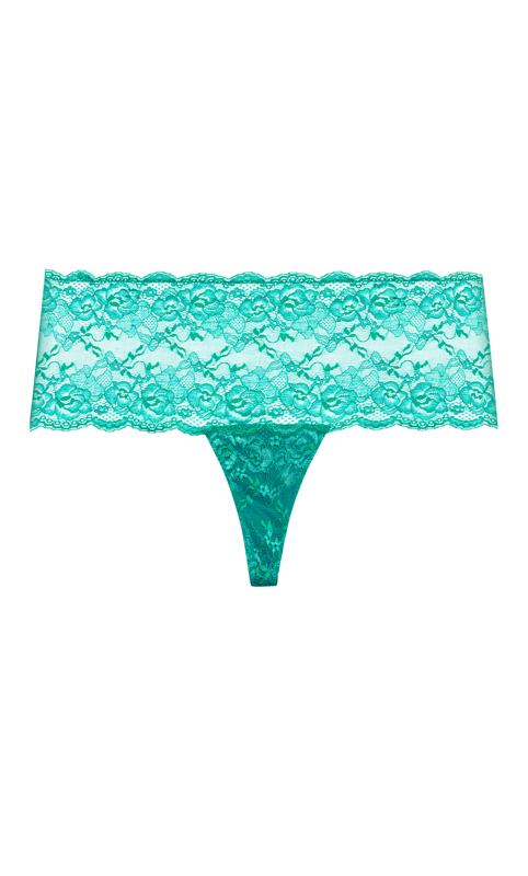 Plus Size Green Lace Zoey Thong 3