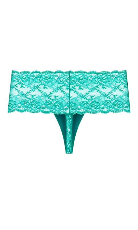 Plus Size Green Lace Zoey Thong 4