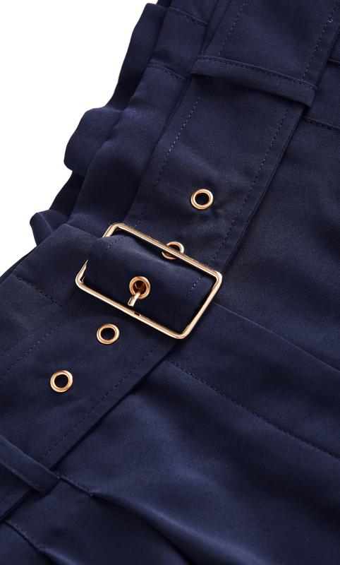 Easy Navy Belted Crop Trouser 6