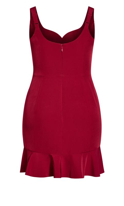 Cherish Mini Red Sweetheart Frilled Hemline Dress 4