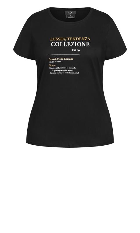 Evans Black 'Collezione' Print T-Shirt 4