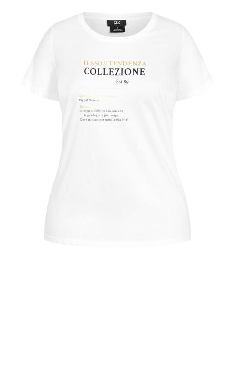 Evans White 'Collezione' Slogan T-Shirt 4