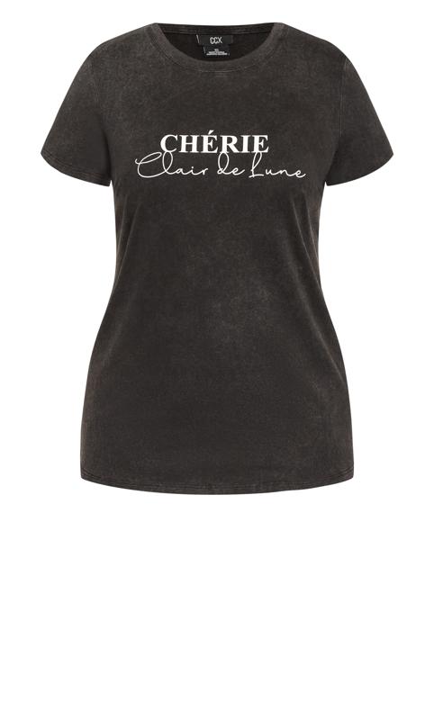 Plus Size Black Wash Live Free Slogan Tee Casual T-Shirt 5