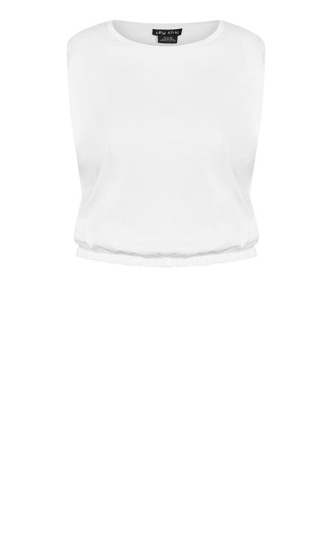 Plus Size White Ivory Bold Shoulder Top 6