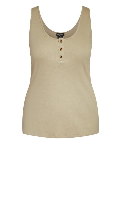 Taupe Brown Button Grace Top Tank 4