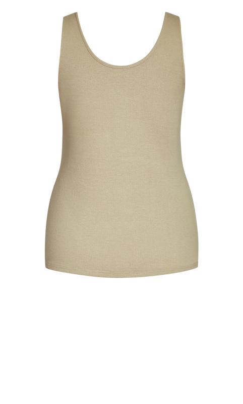 Taupe Brown Button Grace Top Tank 5