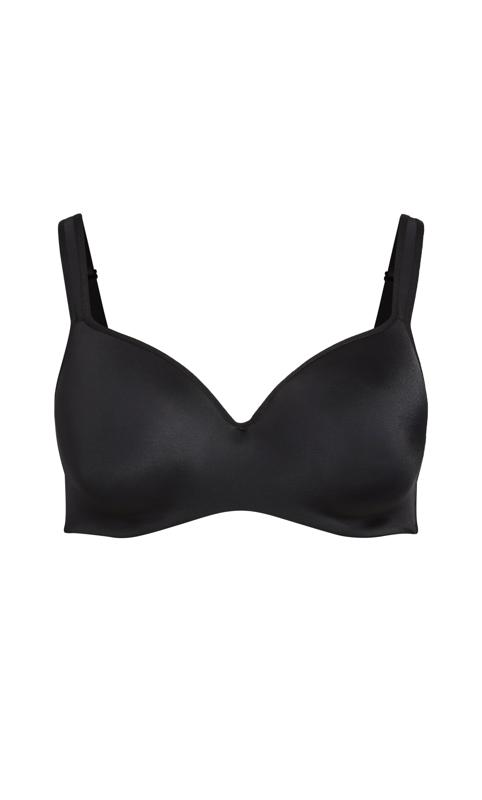 Basic Balconette Bra Black Contouring Concealed Underwire Mesh Stretch Supportive 3
