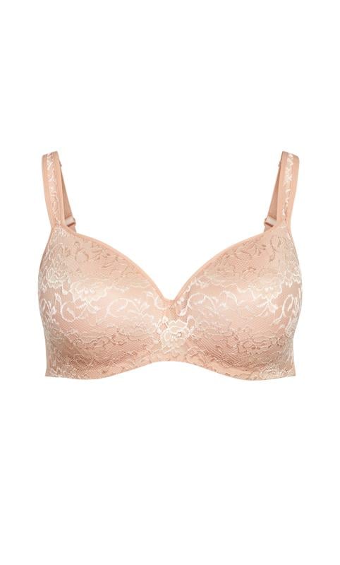 Plus Size Lace Balconette Bra Natural  Contouring Floral Underwire Mesh Stretch Supportive 3