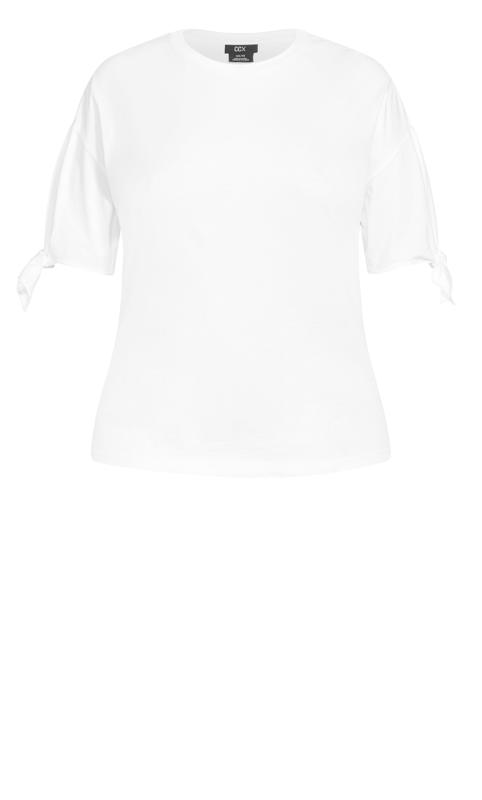 Evans White Tie Sleeve T-Shirt 4