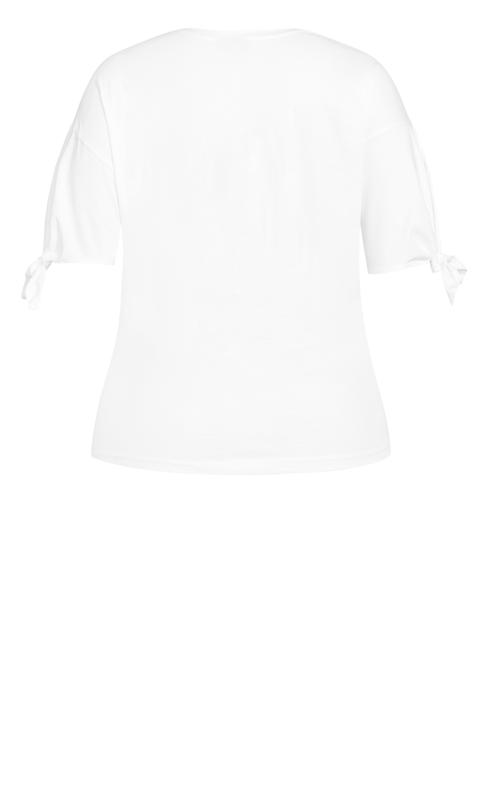 Evans White Tie Sleeve T-Shirt 5