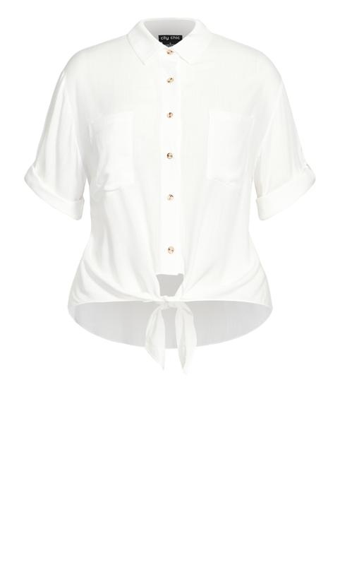 Evans White Tie Front Shirt 4