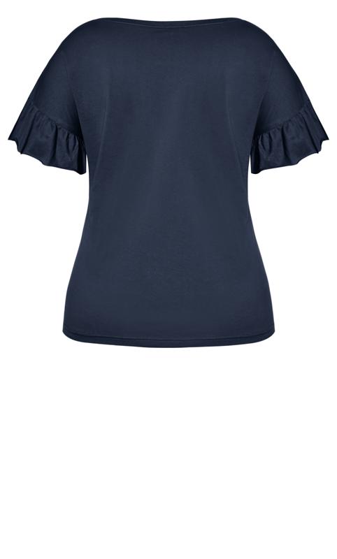Evans Navy Top with Ruffle Sleeves 5