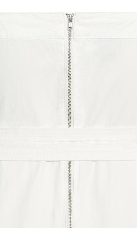 White Ivory Denim Thrills Maxi Ruffle Tiered Dress 6