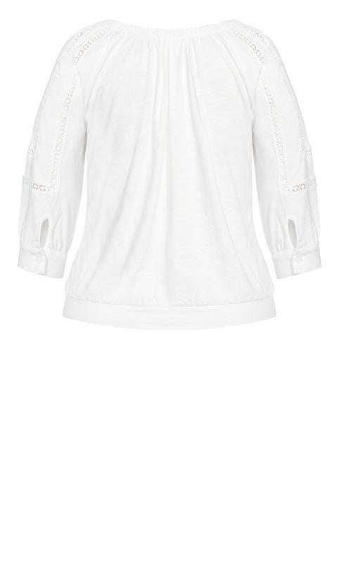 Evans Ivory Crochet Sleeve Embroidered Top 5