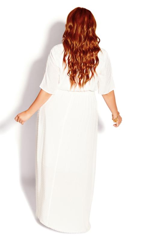 Sweet Embroidered Maxi Dress White Ivory 3