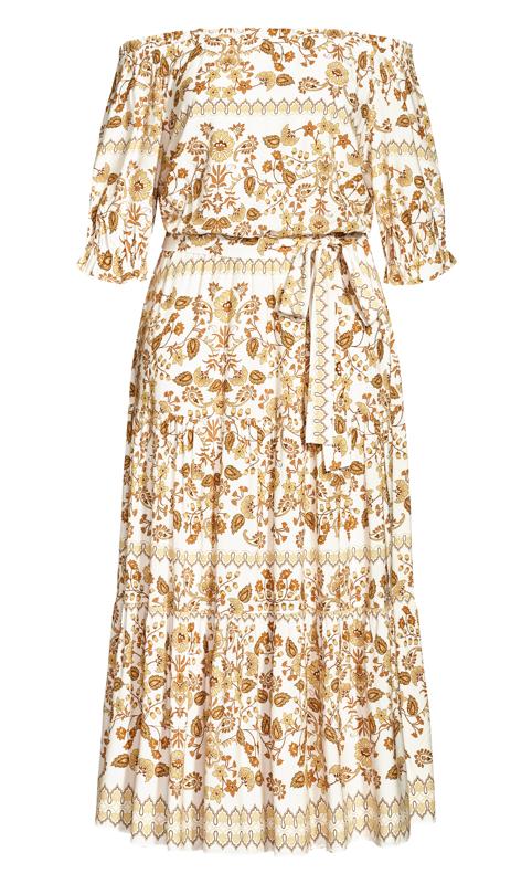 Nisha Gold Maxi Dress Ivory Paisley Print 5
