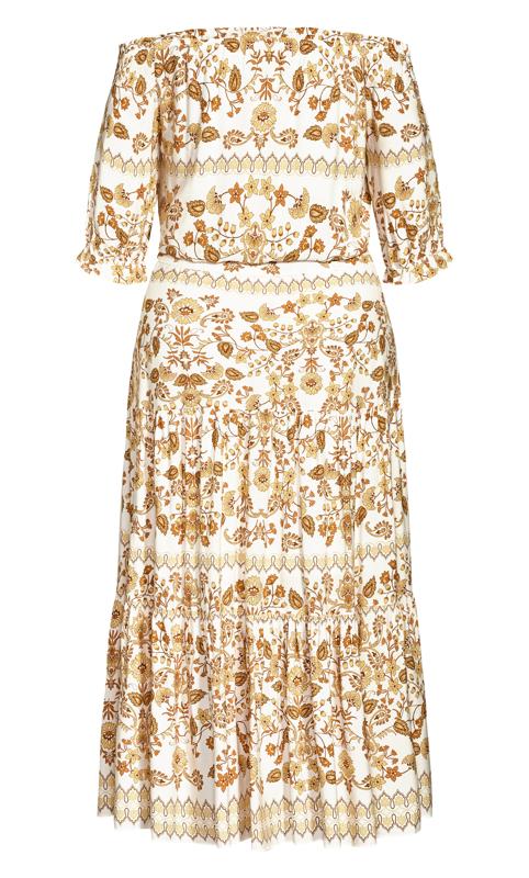 Nisha Gold Maxi Dress Ivory Paisley Print 6