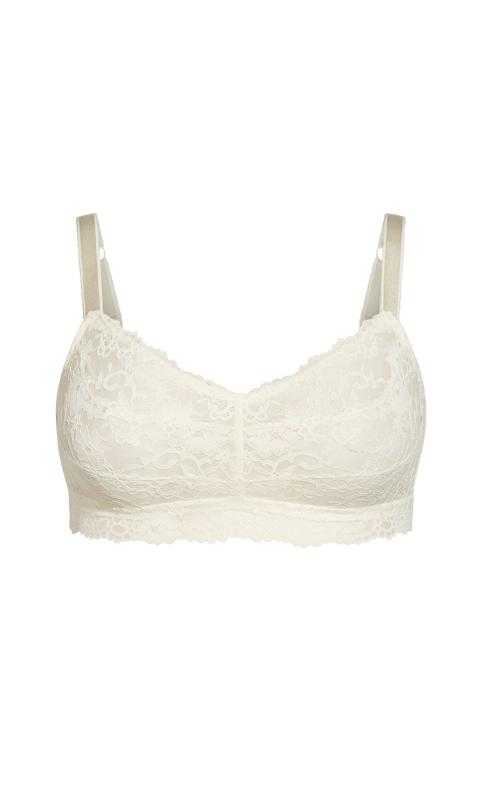 Hips & Curves Ivory Lace Full Coverage Bralette 3