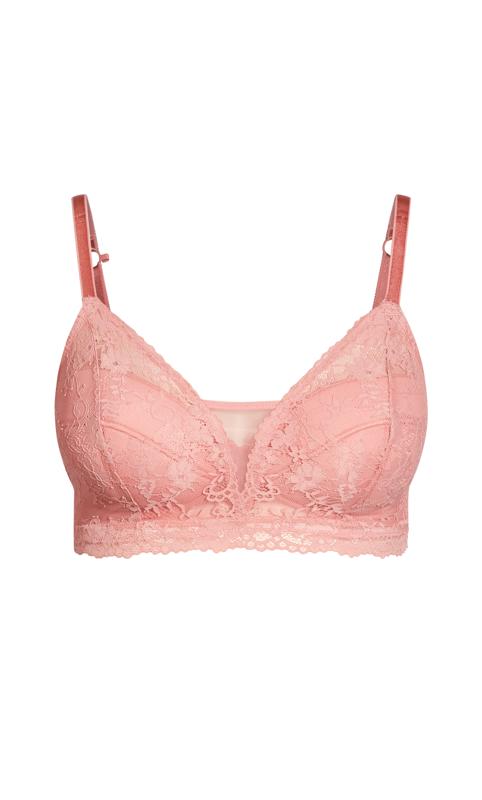 Lace and Mesh Bralette - Spring pink