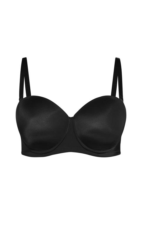 Women's Under-Wired Padded Super Combed Cotton Elastane Stretch Full  Coverage Multiway Styling Strapless Bra with Ultra-Grip Support Band - Black