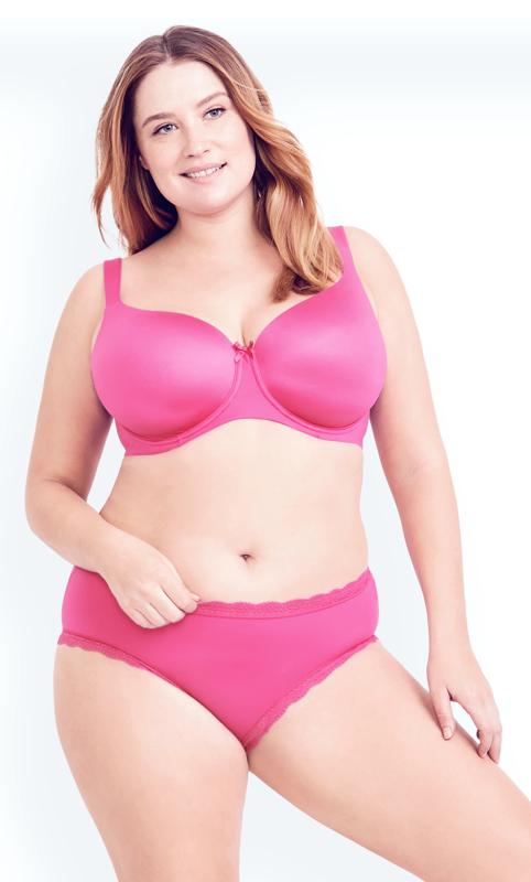 Plus Size  Hips & Curves Pink Cheeky Brief