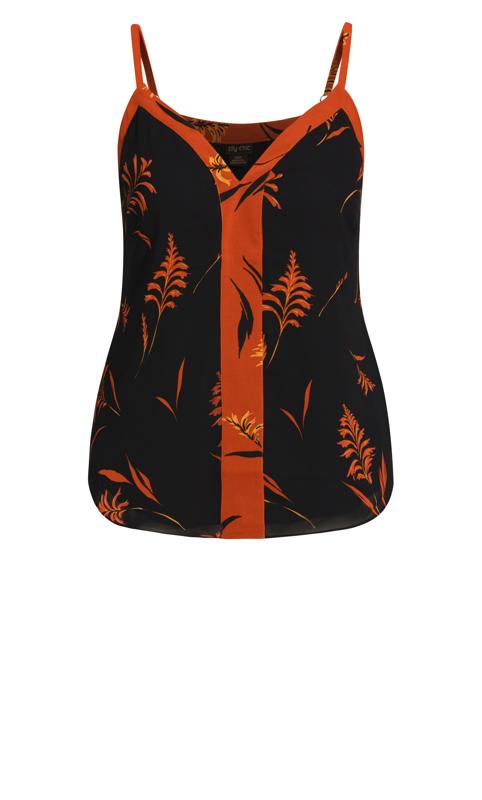 Evans Black & Orange Floral Cami Vest Top 5
