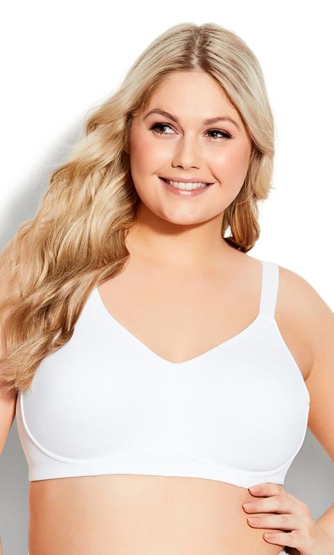 Wire Free Back Smoothing Full Coverage White Bra  1