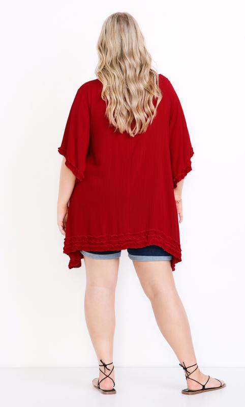 Evans Red High Low Frill Trim Top 5