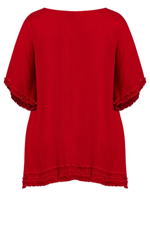 Evans Red High Low Frill Trim Top 7