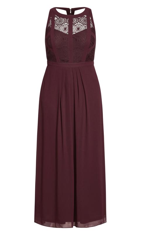 Red Panelled Bodice Maxi Dress  3