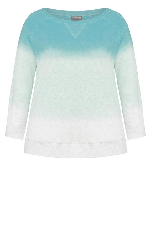Avenue Blue & White Ombre Tie-Dye Sweatshirt 7