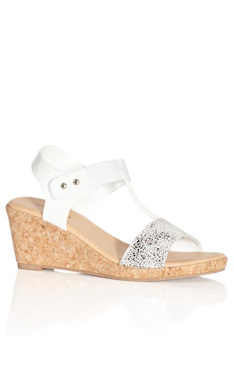 Wilma Wide Width Wedge White 1