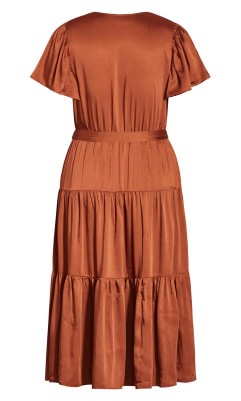 Tiered Sweetness V-Neck Sleeved Brown Wrap Maxi Dress 4