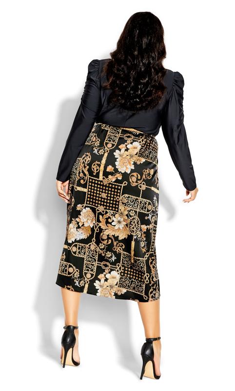 Barocco Floral Skirt Black 3