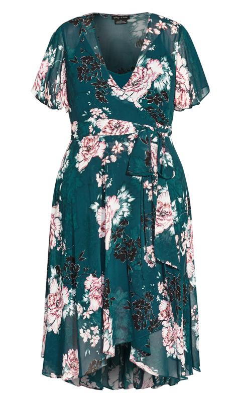 Evans Green Blossom Short Sleeve Dress 5