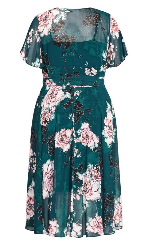 Evans Green Blossom Short Sleeve Dress 6