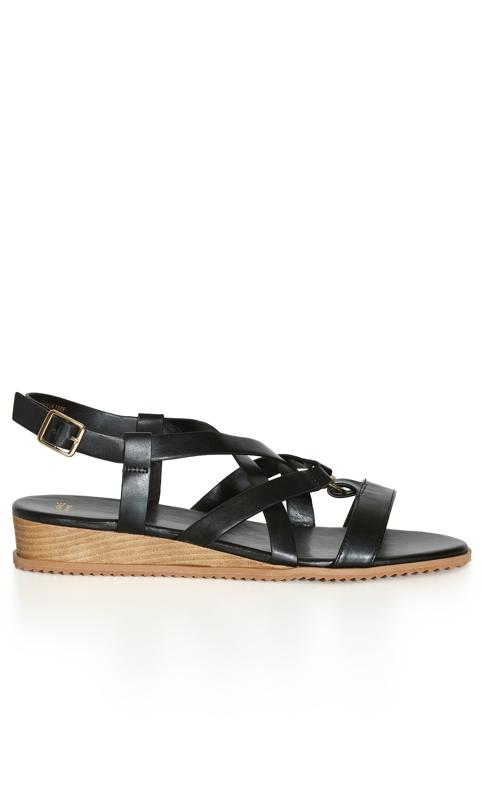 Wide Fit O Ring Strappy Sandal Black 2