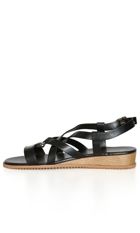 Wide Fit O Ring Strappy Sandal Black 4