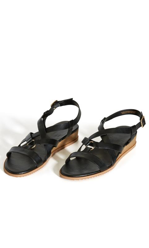 Wide Fit O Ring Strappy Sandal Black 6