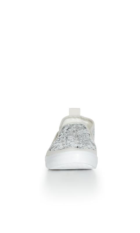 Wide Fit Sequin Slip On Silver 5