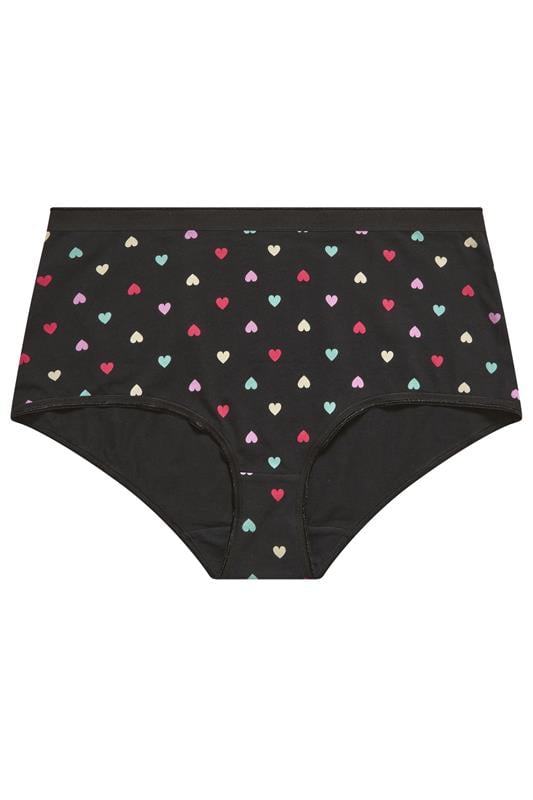 YOURSET 5 PACK Plus Size Pink Heart Print Full Briefs | Yours Clothing 5