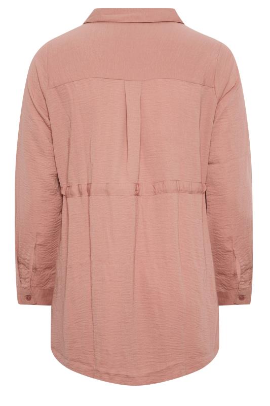 YOURS Curve Plus Size Pink Utility Tunic Shirt | Yours Clothing  8